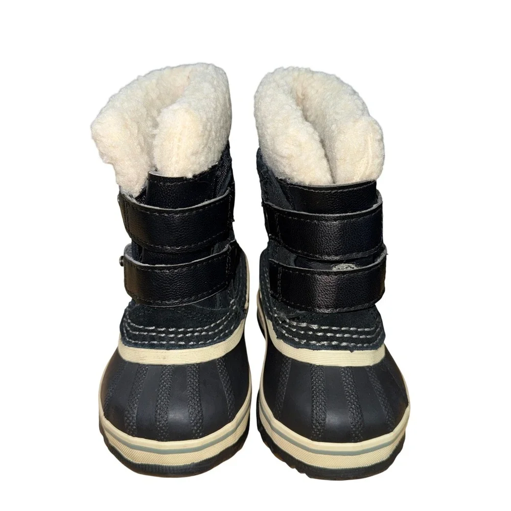 Sorel 1964 Pac Strap Toddler 4 Pre-Owned Snow Boots Black Waterproof Insulated‎